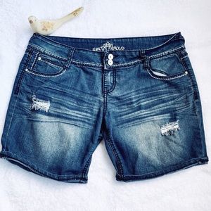 Almost Famous Distressed Shorts Blingy Pocket